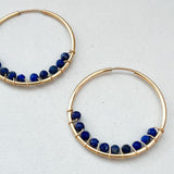 Lapis bead hoops