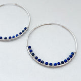 Lapis bead hoops