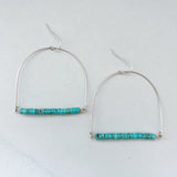 Turquoise Jasper U Bar Earrings