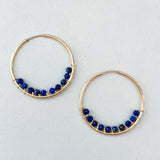 Lapis bead hoops