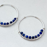 Lapis bead hoops