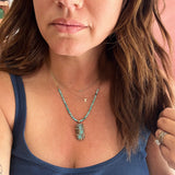 Turquoise Bead and Slab Necklace