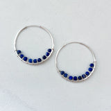 Lapis bead hoops