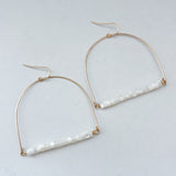 Mother of Pearl U Bar Earrings