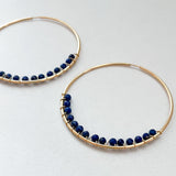 Lapis bead hoops