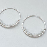 Rainbow Moonstone Hoops
