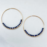 Lapis bead hoops