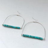 Turquoise Jasper U Bar Earrings