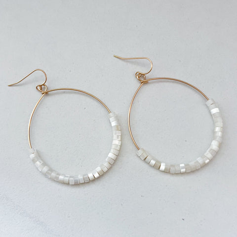 Mother of Pearl Hoops