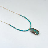 Turquoise Bead and Slab Necklace