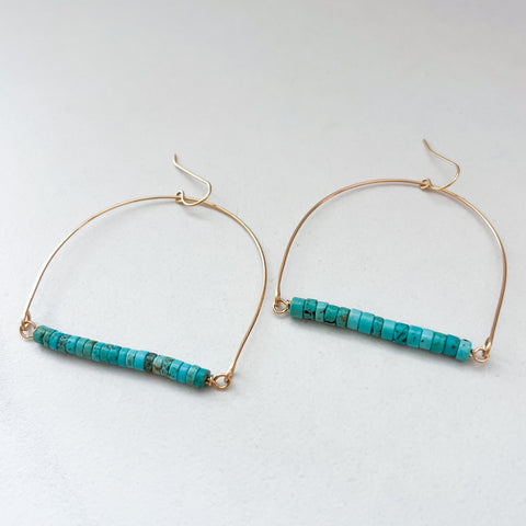 Turquoise Jasper U Bar Earrings