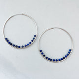 Lapis bead hoops