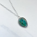 Chrysocolla Malachite Silver Necklace