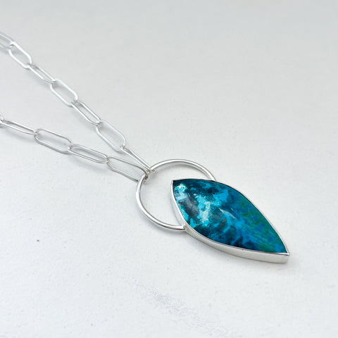 Sterling Silver and Chrysocolla Necklace