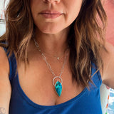 Sterling Silver and Chrysocolla Necklace