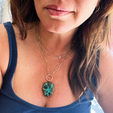 14k Gold Filled Chrysocolla Malachite Necklace