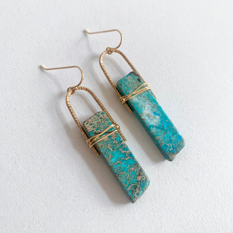 Fancy Turquoise Jasper Earrings