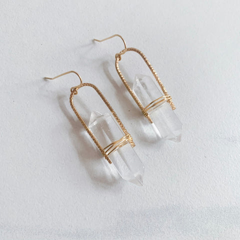 Fancy Clear Quartz Earrings