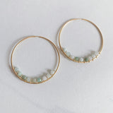 Micro Bead Hoops in Jade