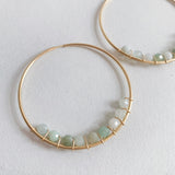 Micro Bead Hoops in Jade