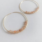 Micro Bead Hoops in Sunstone