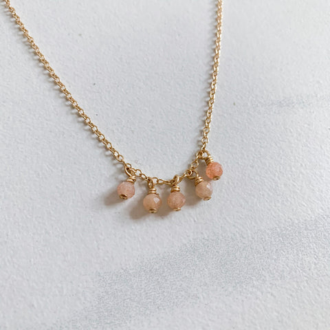 Sunstone 5 Bead Necklace