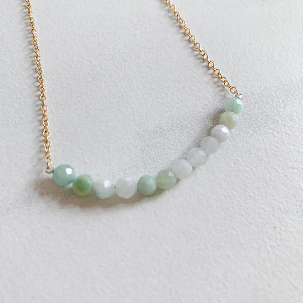 Jade Bead Bar Necklace