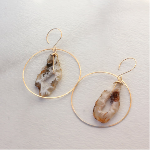 THE GEODE IN HOOP EARRING