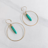 Blue Ocean Jasper Large Hoop Earrings