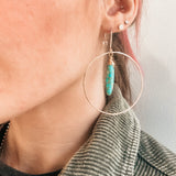 Blue Ocean Jasper Large Hoop Earrings