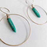 Blue Ocean Jasper Large Hoop Earrings