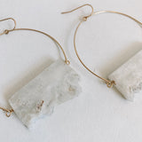 Clear Quartz Wire Hoops