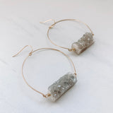 Druzy Wire Hoops