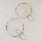 Clear Quartz Statement Hoops