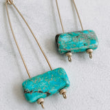 Blue Ocean Jasper V Drop Earrings