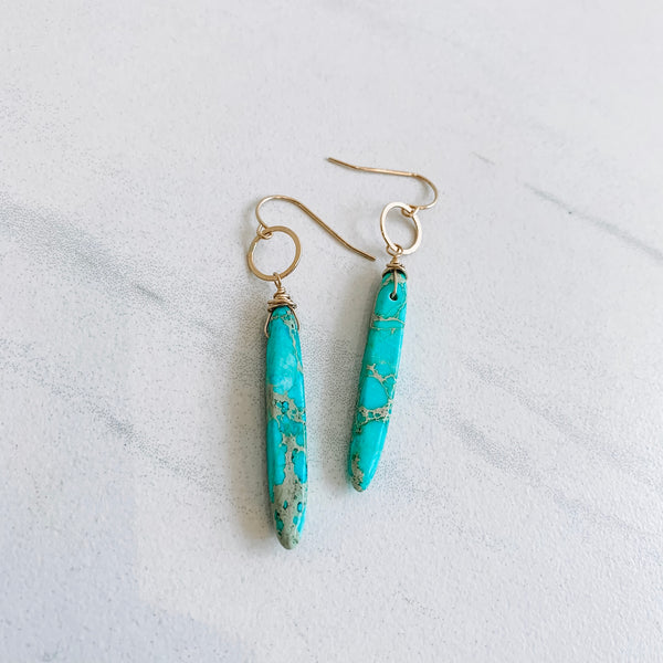 Karma and Ocean Jasper Drop Earrings