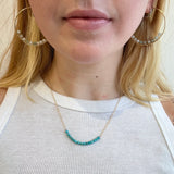 Micro Bead Hoops in Jade