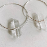 Clear Quartz Statement Hoops