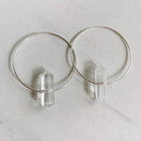 Clear Quartz Statement Hoops