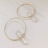 Clear Quartz Statement Hoops