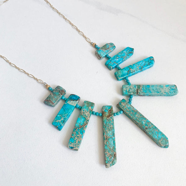 Ocean Jasper Spike Necklace