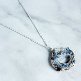 Long Wire Wrapped Geode Necklace-M.Liz Jewelry
