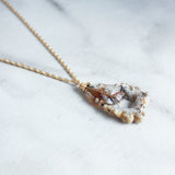 Long Wire Wrapped Geode Necklace-M.Liz Jewelry