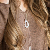 The Geode and Crystal Lariat Necklace-M.Liz Jewelry