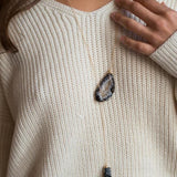 The Geode and Crystal Lariat Necklace-M.Liz Jewelry