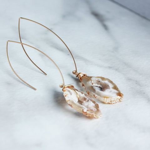 The Threader Earring with Geode-M.Liz Jewelry