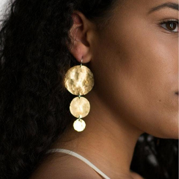 The Triple Disc Earrings-M.Liz Jewelry