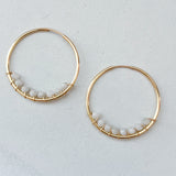 Rainbow Moonstone Hoops