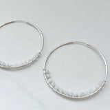 Rainbow Moonstone Hoops