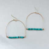 Turquoise Jasper U Bar Earrings